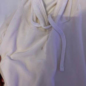 velvet white sweatshirt